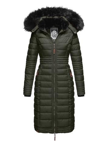 Navahoo Women’s Winter Coat Umay – Long Quilted Jacket with Detachable Hood & Faux Fur