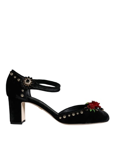 Rose Pumps Velvet Heels Block Heel