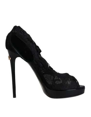 Lace Platform Pumps Black Lace Heels
