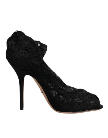 Lace Peep Toe Pumps Black Style