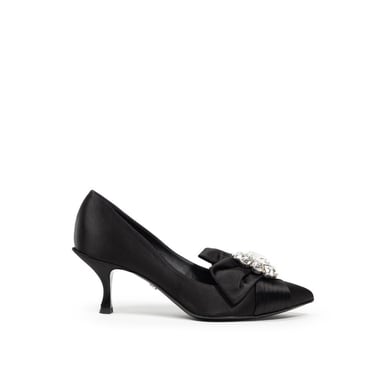 Bow Pumps Black Satin Cr1176aw428