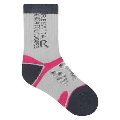Regatta Kinder/Kinder Blister Protect II Crew Sokken (Licht staal/framboos-roos)