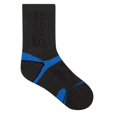 Regatta Kinder/Kinder Blister Protect II Crew Sokken (Donkergrijs/Snorkelblauw)