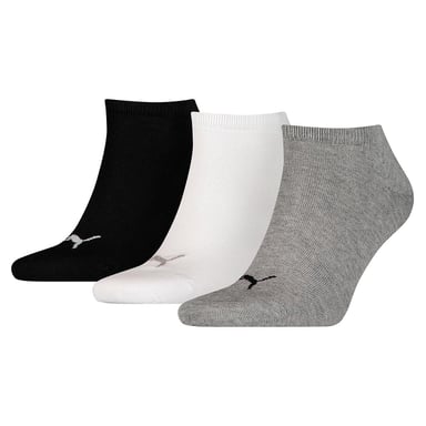 Puma Unisex Adult Invisible Socks (Pack of 3) (Grey/White/Black)