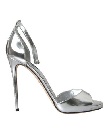 Silver Metallic Leather Heels