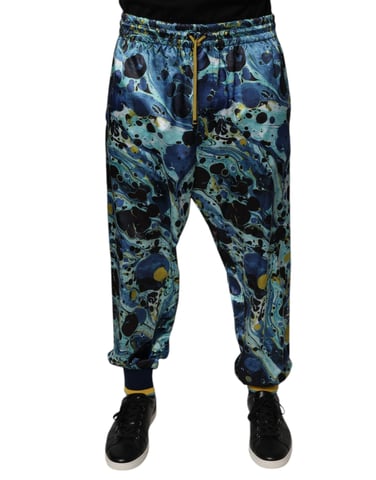 Abstract Marble Print Pants