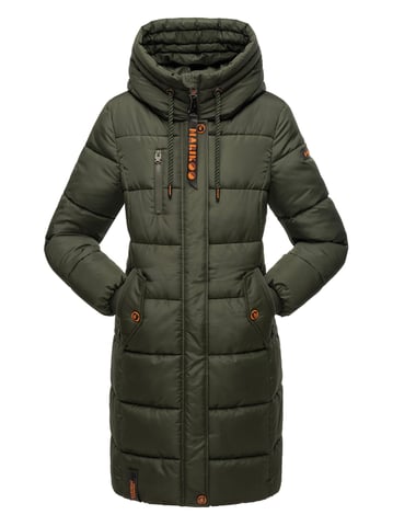 Marikoo women’s winter coat – Long quilted jacket with hood & pockets