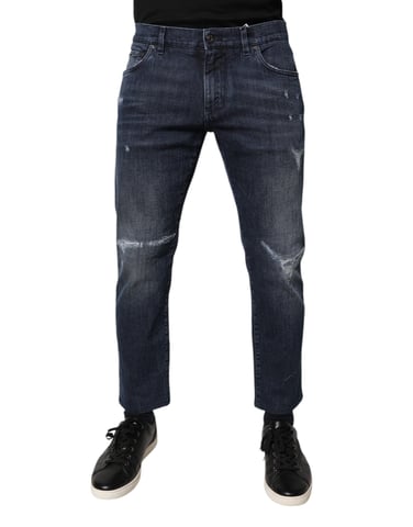 Distressed Straight Leg Jeans