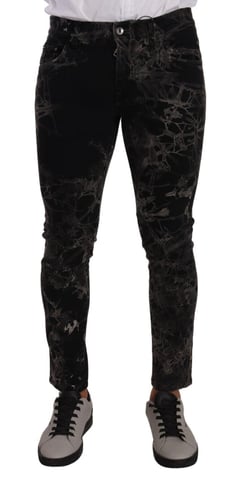 Marble Print Skinny Jeans