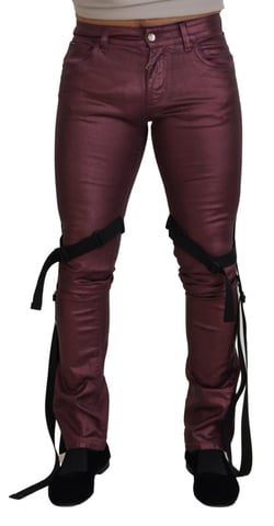 Metallic Trousers Burgundy