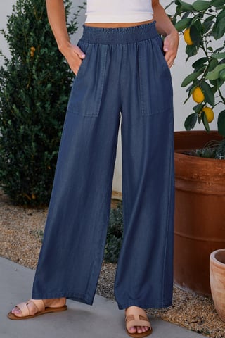 Breda Jeans med Fickor