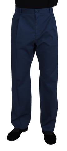Classic Pleated Trousers Navy Blue