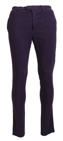 Purple Straight Leg Pants Model Pan74123