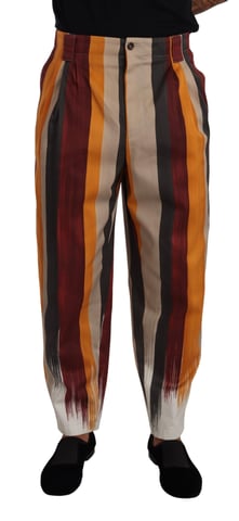 Multicolor Striped Trousers Relaxed Fit