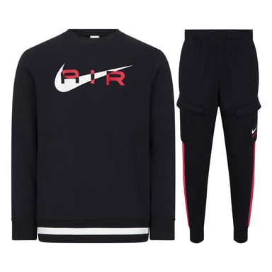 Nike Air Crew Neck Tracksuit Set Black & Red