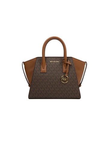 Michael Kors Avril Small Logo And Leather Satchel