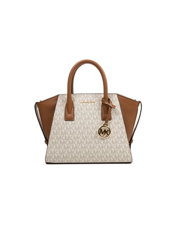 Michael Kors Avril Small Logo And Leather Satchel