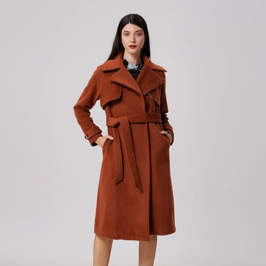 Shoulder flaps woolen coat