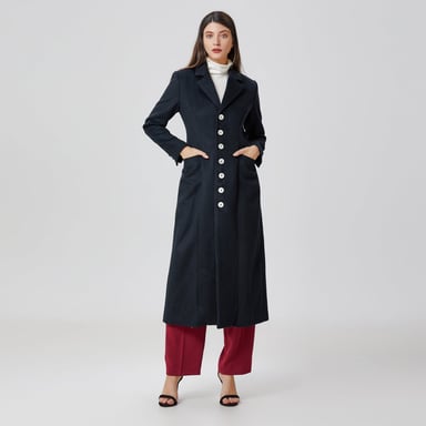 Long tailor woolen coat