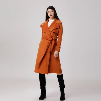 Shoulder flaps woolen coat