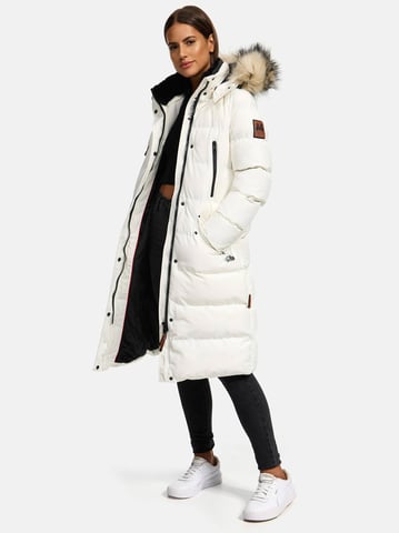 Marikoo women’s winter coat – Schneesternchen, long with hood & faux fur collar