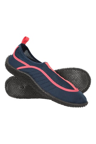 'Bermuda' Women's Aqua Shoe with Top Mesh Panel Slip On Summer Beach Sandals Navy