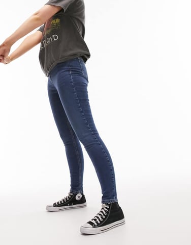 Topshop Hourglass Jamie high rise skinny jean in rich blue