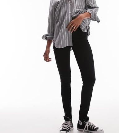 Topshop Tall Jamie high rise skinny jean in black