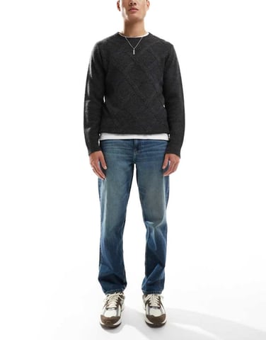 ASOS DESIGN straight leg jeans with tint in vintage dark wash