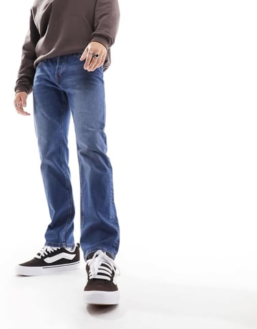 Jack & Jones Mike tapered jeans in mid blue