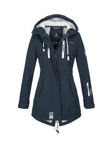 Marikoo long women’s quilted jacket Abendsternchen with detachable hood
