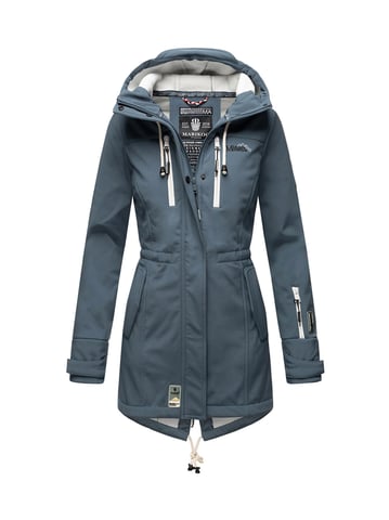 Marikoo long women’s quilted jacket Abendsternchen with detachable hood