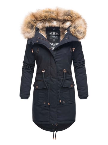 Navahoo Women’s Winter Jacket Rosinchen – Classic Parka with Detachable Faux Fur Collar