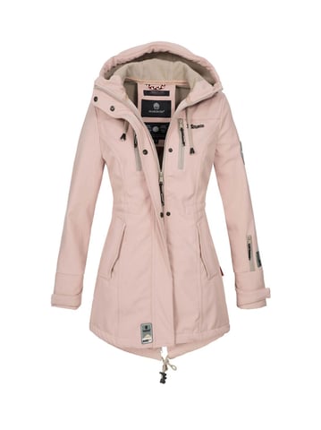 Marikoo long women’s quilted jacket Abendsternchen with detachable hood