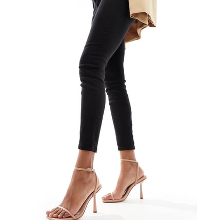 Simmi London Wide Fit Damira strappy barely there sandal in beige