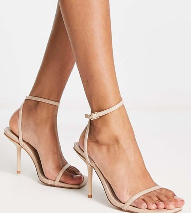 Simmi London Wide Fit Novalee barely there sandals in beige
