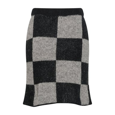Kiana Knit Skirt in Black/Dark Grey