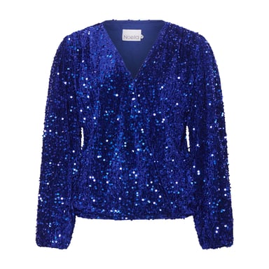 Teagan Wrap Blouse in Navy