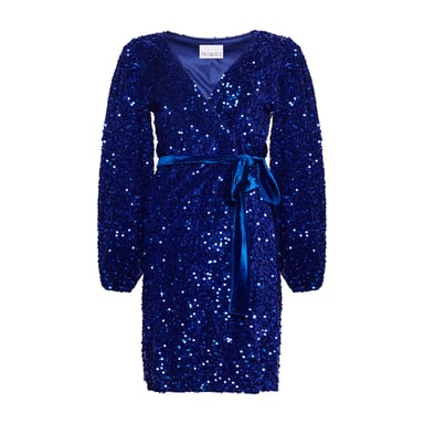 Teagan Wrap Dress in Navy/Blue