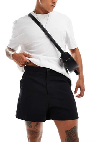 Weekday – Alessandro – Svarta, skräddarsydda shorts