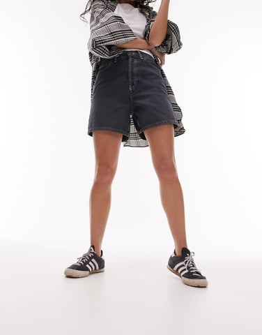 Topshop – Editor – Blå och svarta shorts