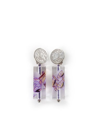 Hermes Multicolor Bijouterie Fantaisie Resin Drop Earrings
