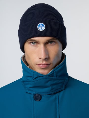 North Sails Beanie Micro-rib knit with logo patch