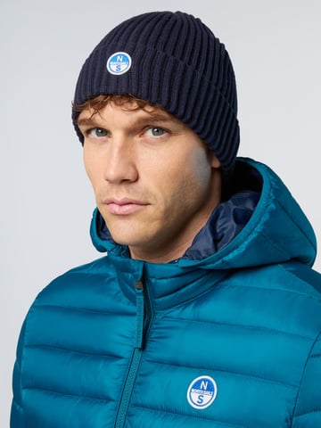 North Sails Beanie Wide-rib knit with logo patch