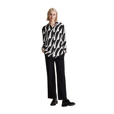 Abstract Print Long Sleeve Blouse