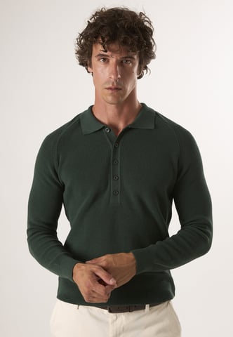 Pullover Polo Neck Buttoned Pullover