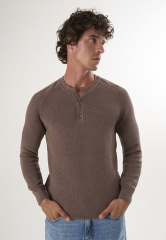 Pullover Crew Neck Buttoned Pullover