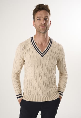 Pullover V-Neck Basic Cable Knit Pullover