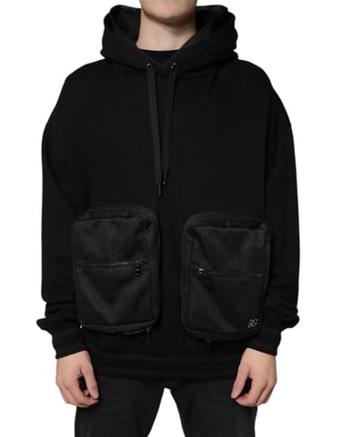 Hoodie med meshficka