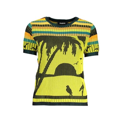 Palm Tree Knit Top Short Sleeves